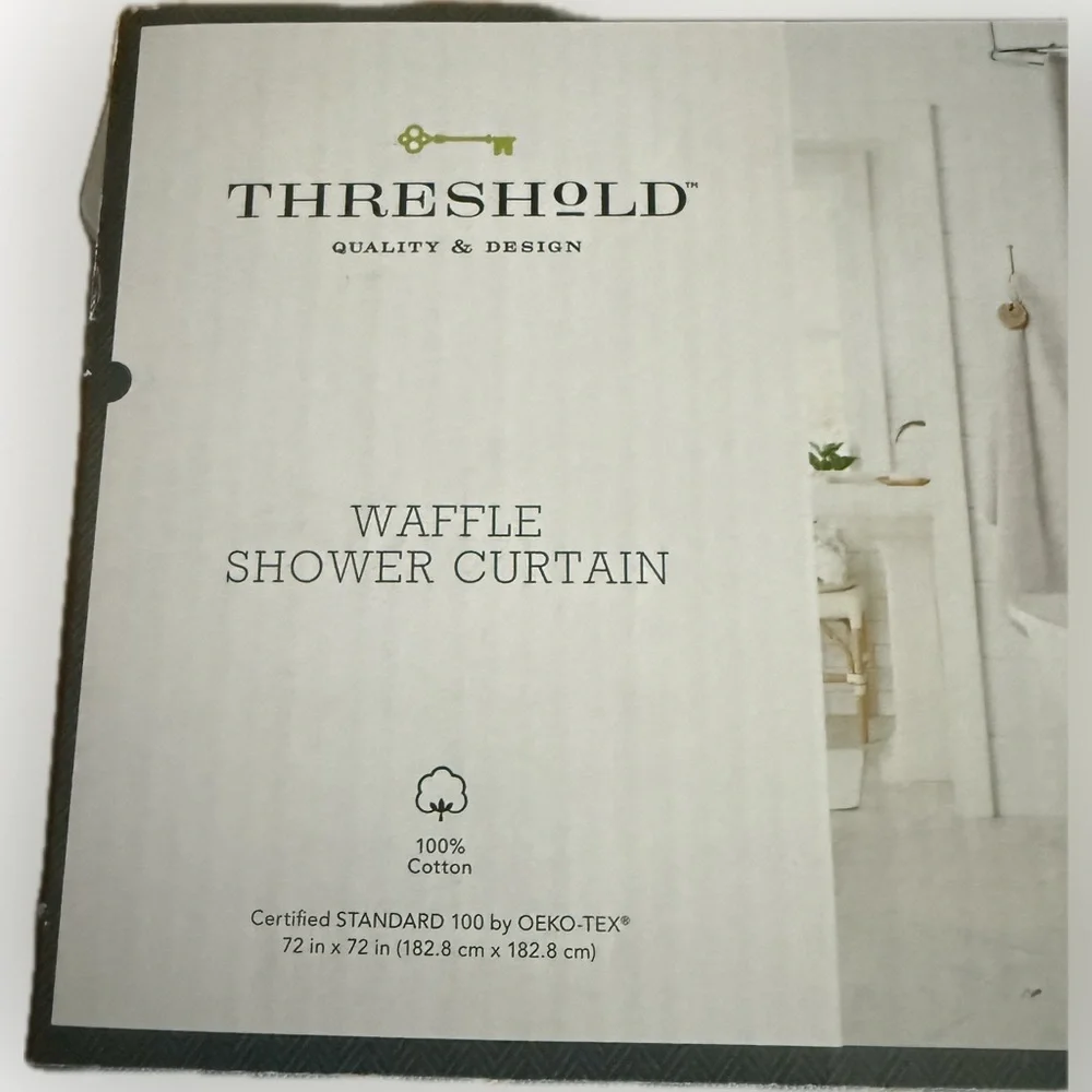 Threshold Cotton Waffle Shower Curtain